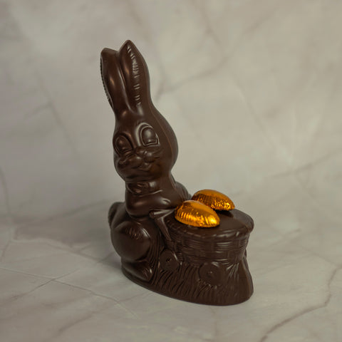 Bunny Pushing Cart - Dark Chocolate